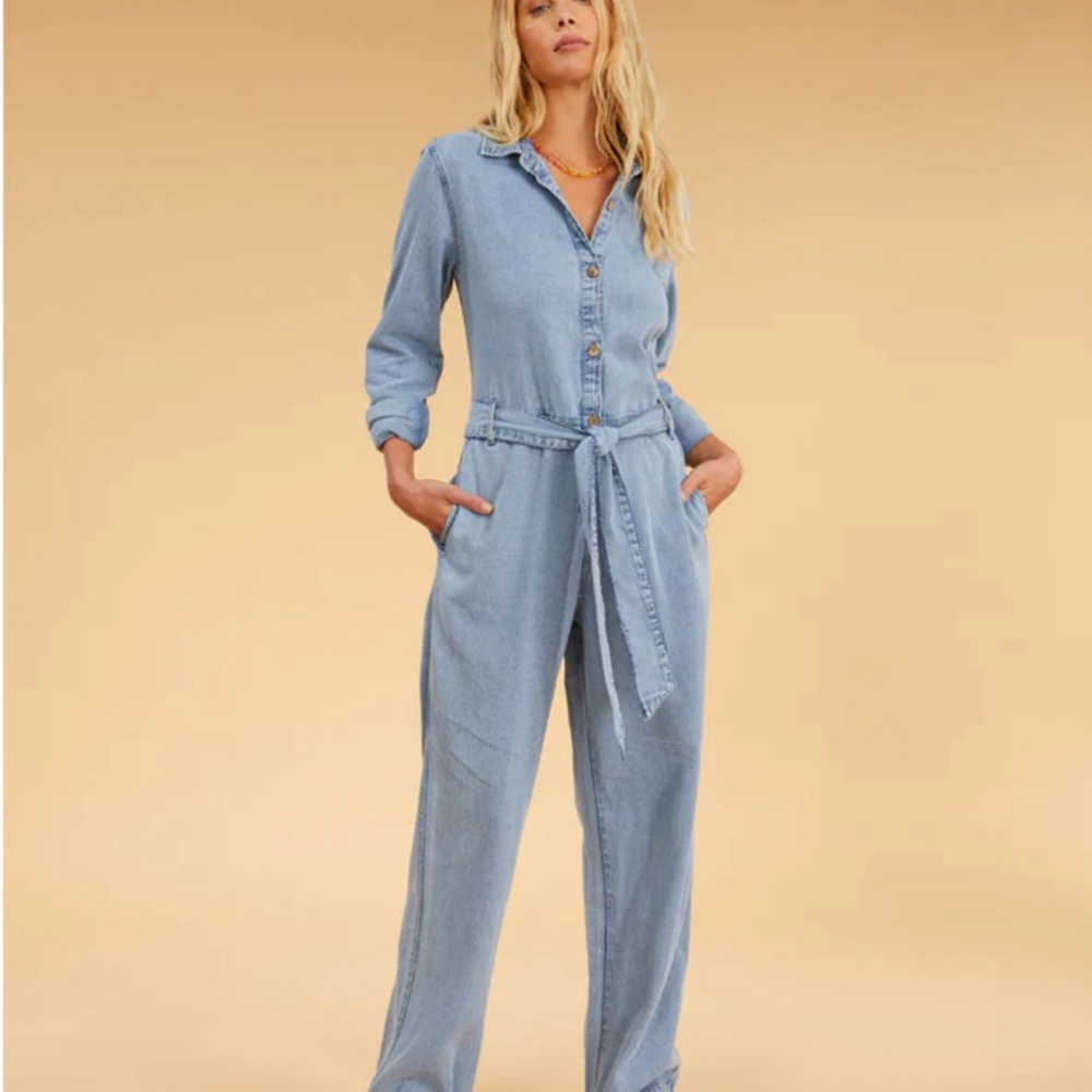 Billabong Light Blue Denim Jumpsuit